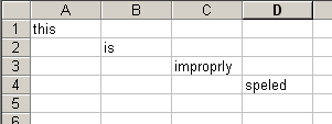 Excel range with two misspelled words
