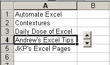 Excel range with adjacent spin button