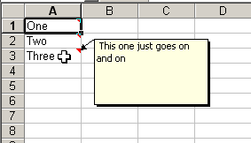 Excel range after macro showing comments added