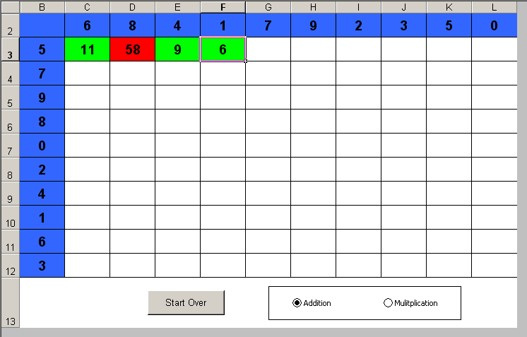 user interface with selected data shown