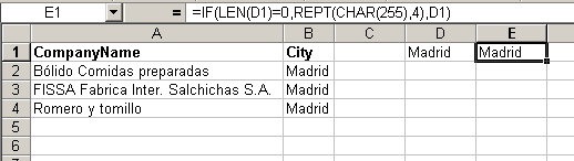 the result range when Madrid is entered