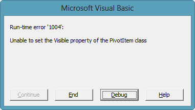Unable to set visible property